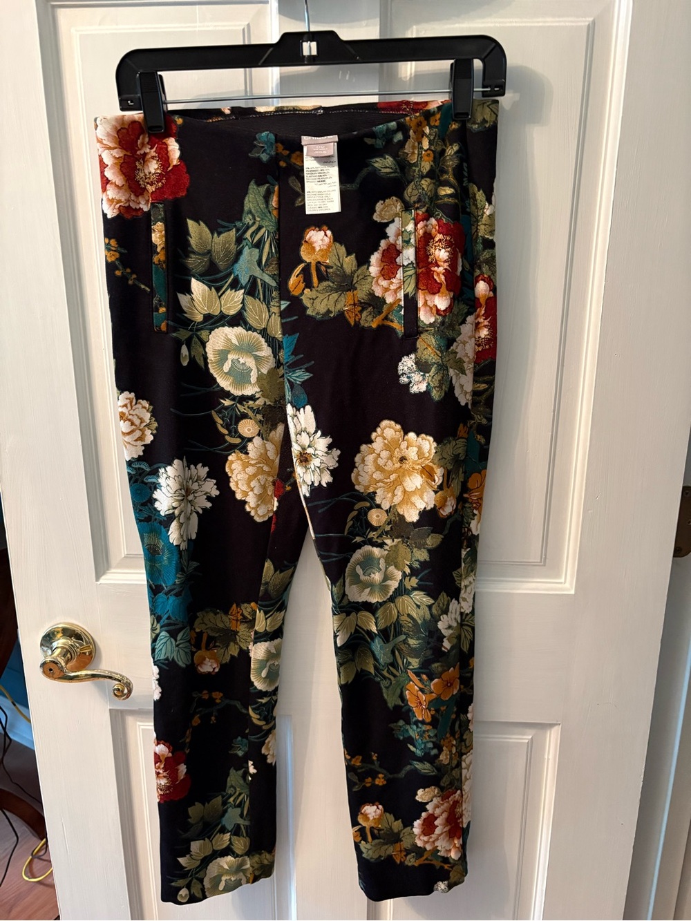 Chico's Black Floral Print Girls' Leggings
